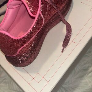 Alexander McQueen Pink Glitter Athletic Shoes